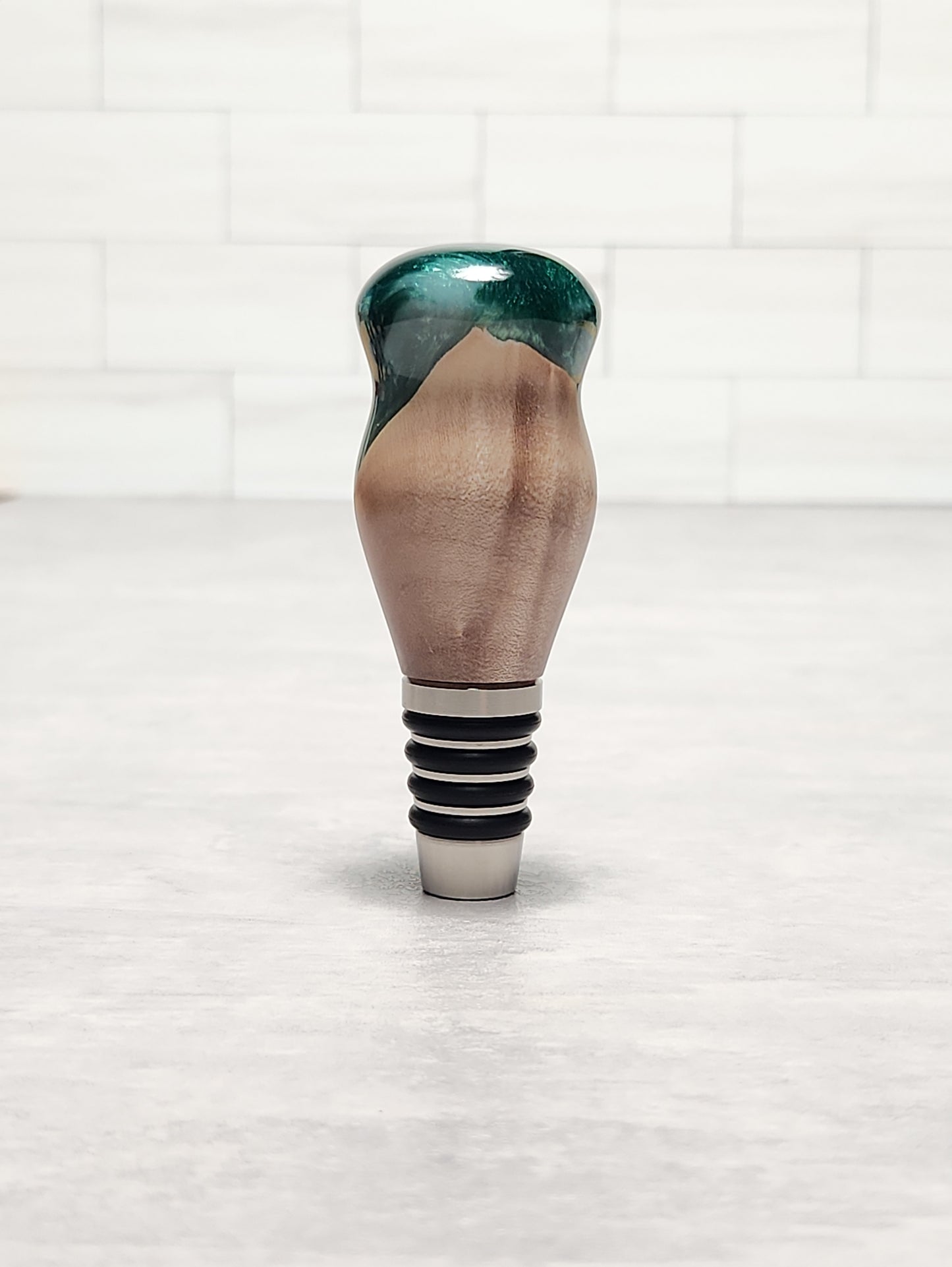 Green Galaxy Bottle Stopper