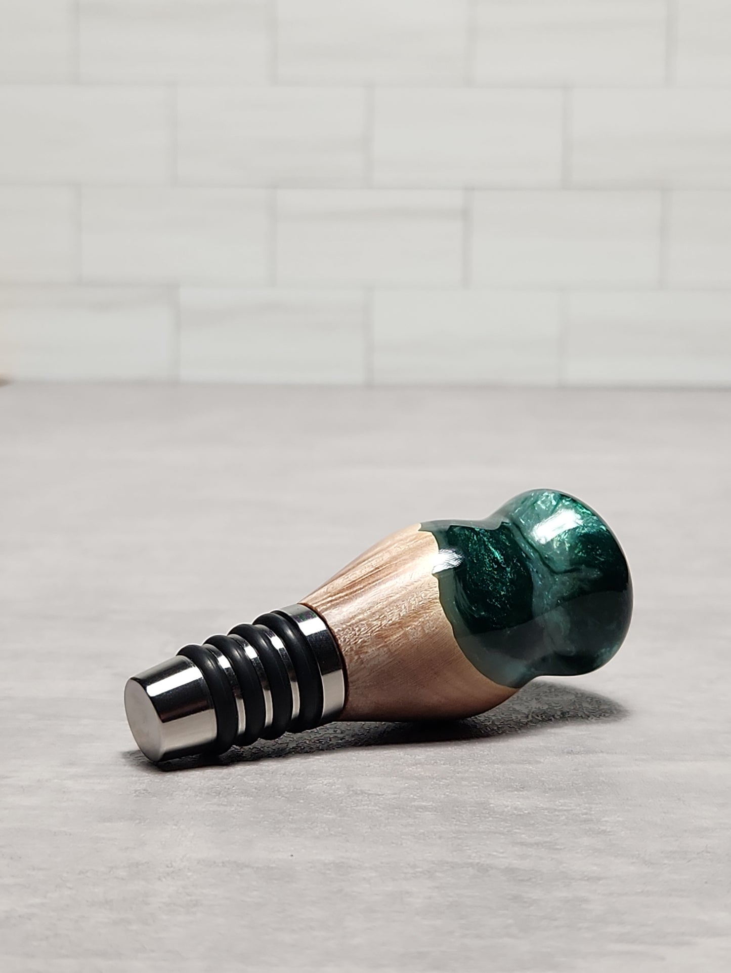 Green Galaxy Bottle Stopper