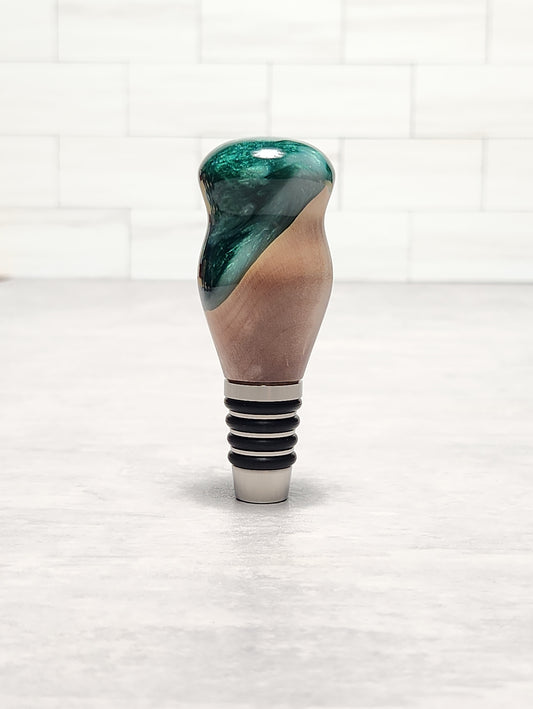 Green Galaxy Bottle Stopper