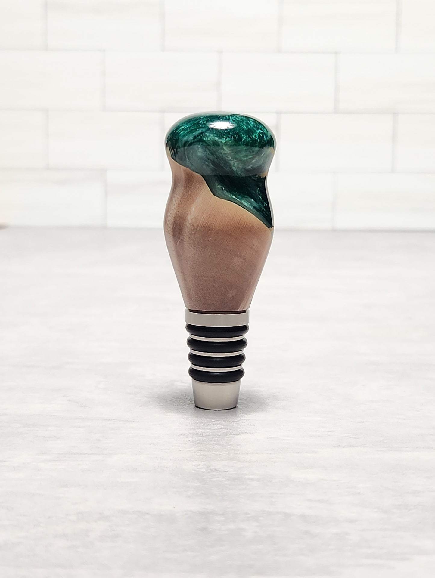 Green Galaxy Bottle Stopper