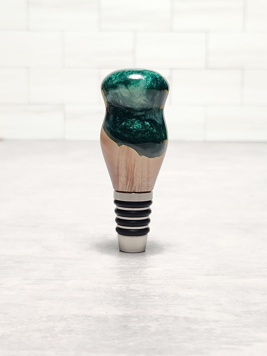 Green Galaxy Bottle Stopper